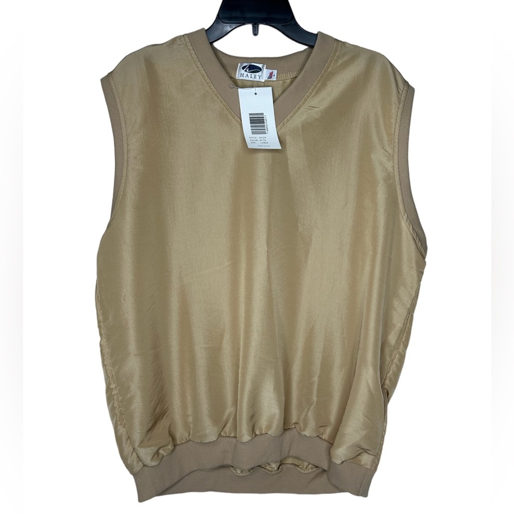 Haley NWT Mens Large Golf Vest / vintage Outerwear / Tan